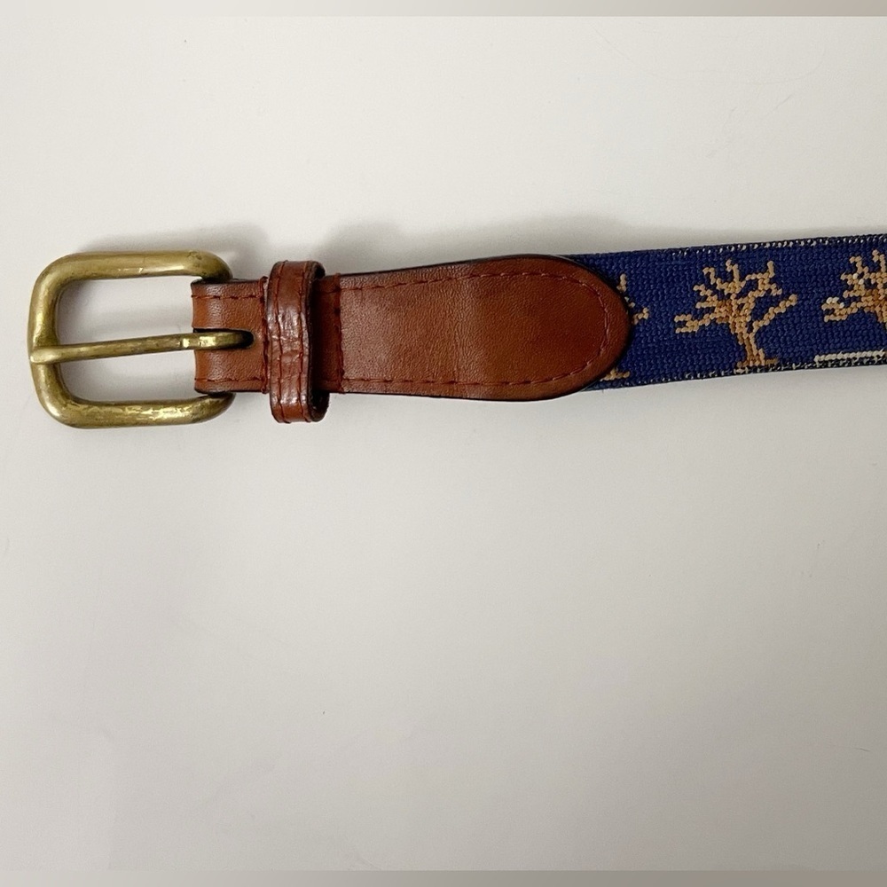 (sold) Smather's & Branson western needlepoint nature leather belt hand stitched - Picture 9 of 9
